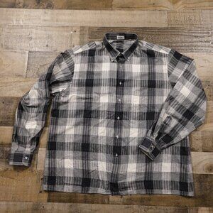 Mirto button down‎ plaid sport shirt men's XXL gray
